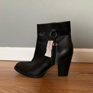 Black leather boot